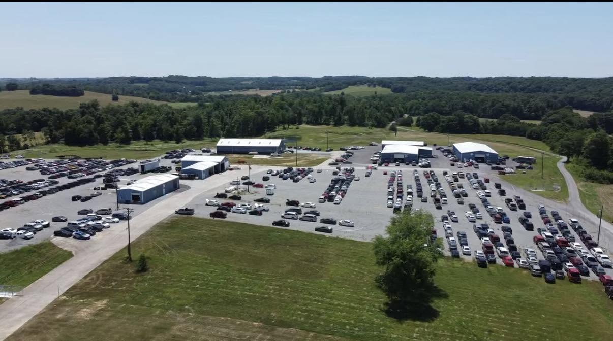 Aerial view of the iGo ReGo auto repair campus on Saw Mill Road in Columbia, KY